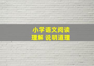 小学语文阅读理解 说明道理